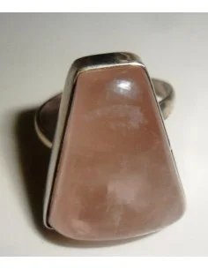 Quartz rose argent bague