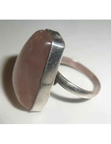 Quartz rose argent bague