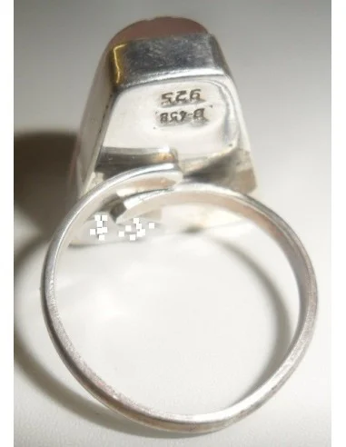 Quartz rose argent bague