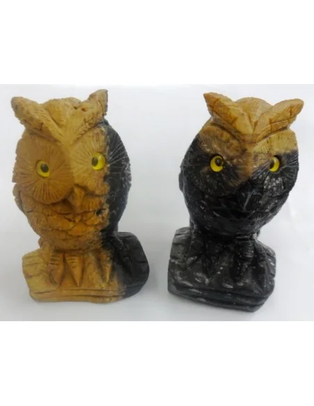 Chouette en bois fossilisé