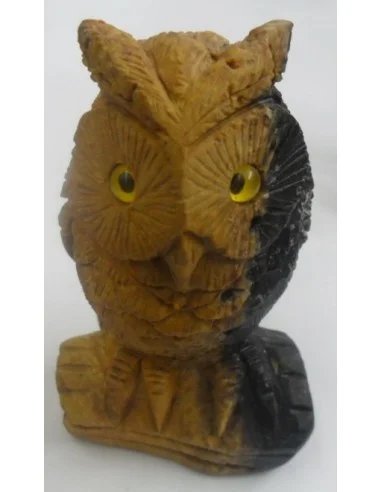 Chouette en bois fossilisé