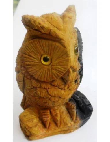 Chouette en bois fossilisé