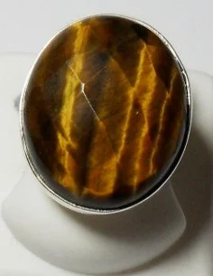 Bague oeil de tigre argent reglable