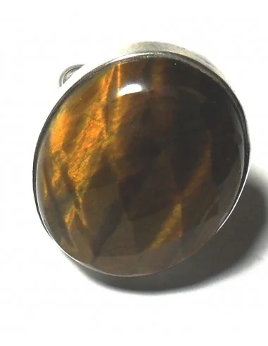 Bague oeil de tigre argent reglable