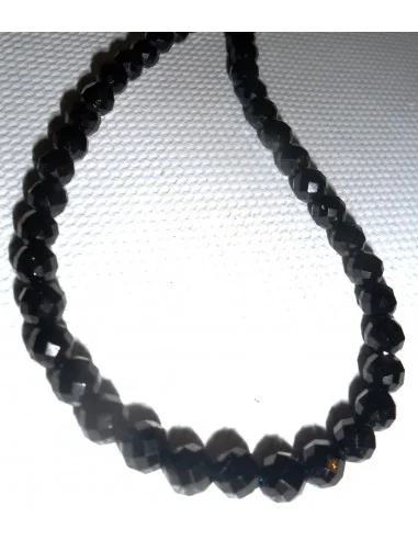 Spinelle noire boule collier 8mm