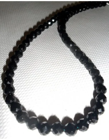 Spinelle noire boule collier 8mm