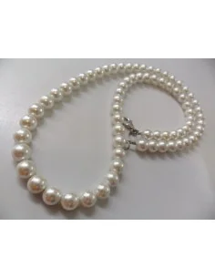 Perles blanches 8mm collier 2
