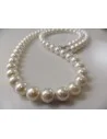 Perles blanches 8mm collier