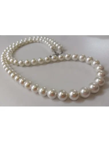Perles blanches 8mm collier