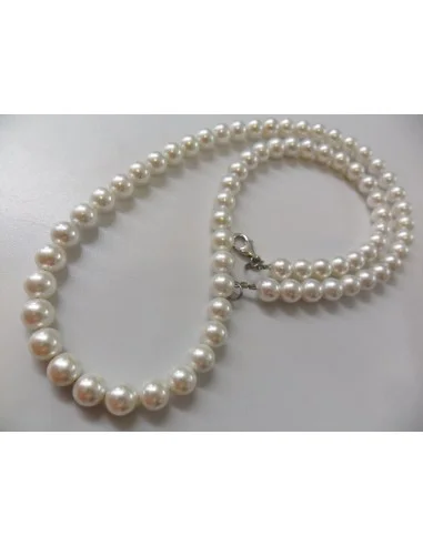 Perles blanches 8mm collier