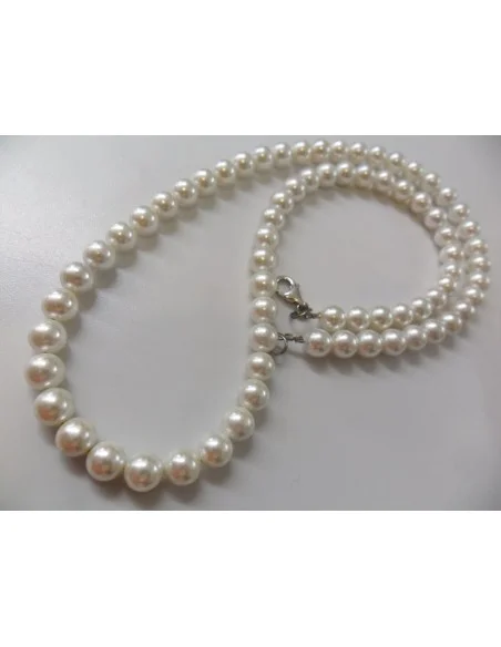 Perles blanches 8mm collier Perles blanches 8mm collier