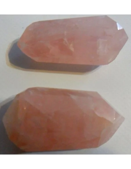 Quartz rose biterminé