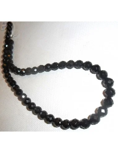 Spinelle noire boule collier 8mm