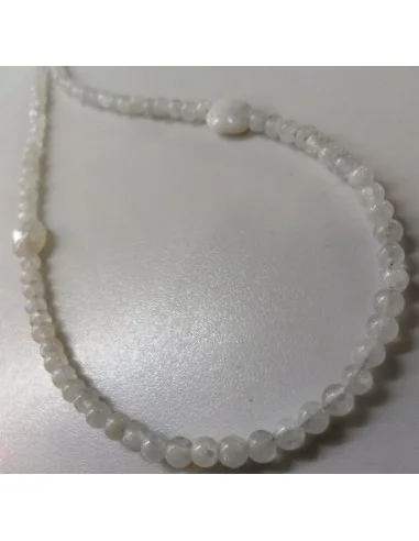 Pierre de lune collier 4mm et ovale 10mm