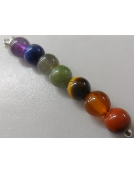 Sept chakras boucles d'oreille argent