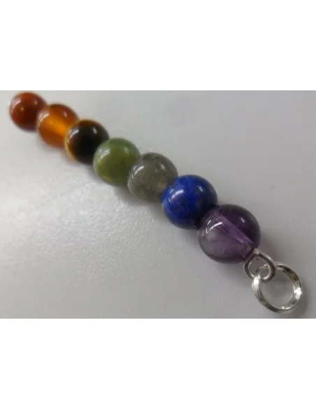 Sept chakras boucles d'oreille argent