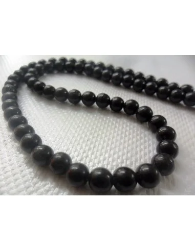 Collier en tourmaline noire boules 0,6cm
