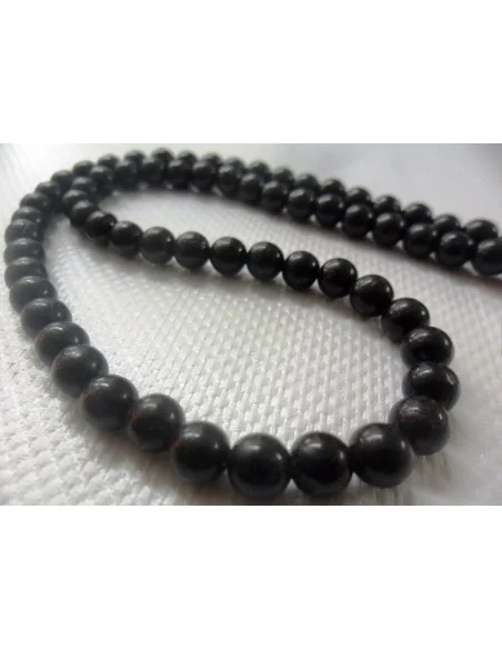 Collier en tourmaline noire boules 0,6cm Collier en tourmaline noire boules 0,6cm