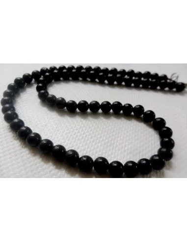 Collier en tourmaline noire boules 0,6cm