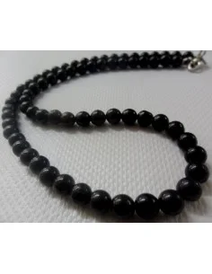 Collier en tourmaline noire boules 0,6cm