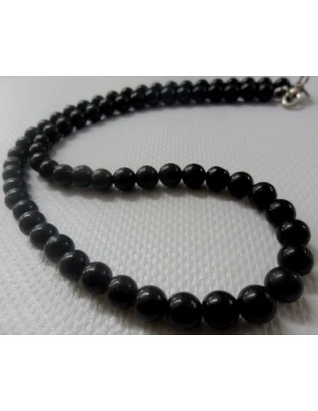 Collier en tourmaline noire boules 0,6cm Collier en tourmaline noire boules 0,6cm