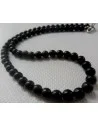 Collier en tourmaline noire boules 0,6cm
