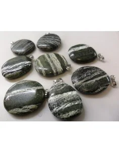 Serpentine oeil d'argent pendentif