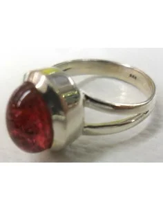 Tourmaline rose, rouge bague argent