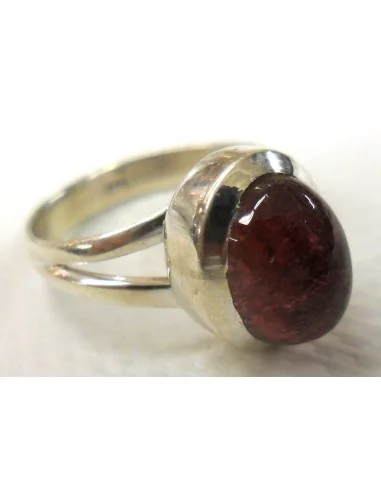 Tourmaline rose, rouge bague argent