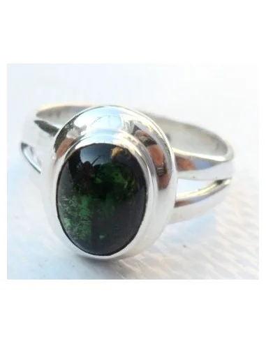 Tourmaline verte, verdelite bague argent