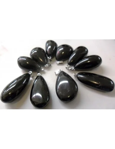 Tourmaline noire forme goûte pendentif