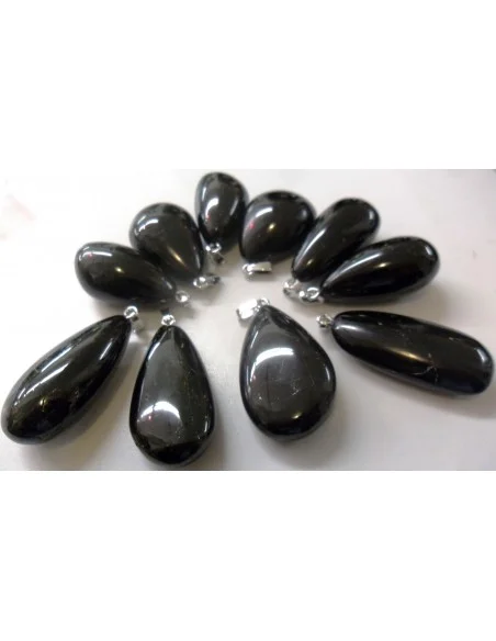 Tourmaline noire forme goûte pendentif Tourmaline noire forme goûte pendentif