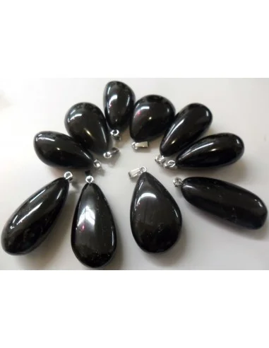 Tourmaline noire forme goûte pendentif