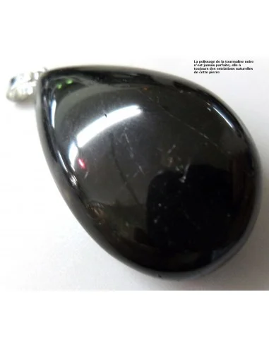 Tourmaline noire forme goûte pendentif