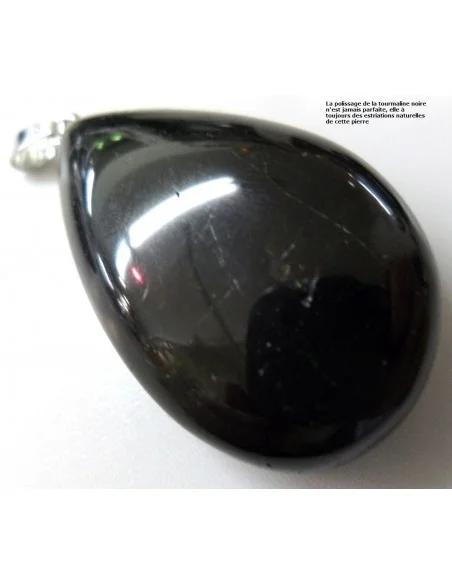 Tourmaline noire forme goûte pendentif Tourmaline noire forme goûte pendentif
