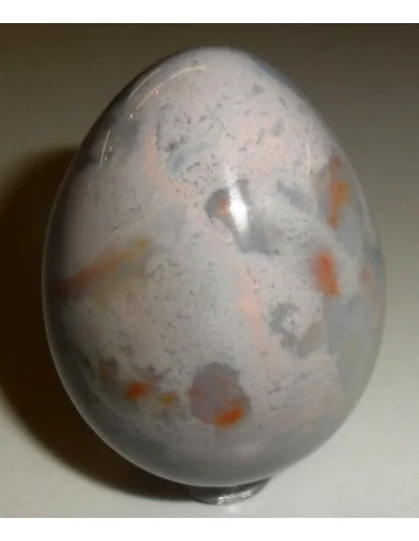 Oeuf en jaspe rose et bleue