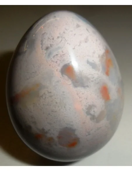 Oeuf en jaspe rose et bleue Oeuf en jaspe rose et bleue