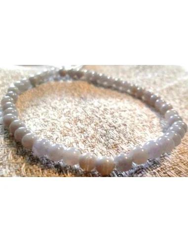 Calcedoine bleu en bracelet 4mm
