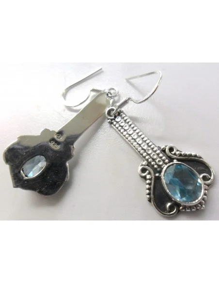 Boucles d'oreilles en topaze bleu
