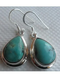 Boucles turquoise argent