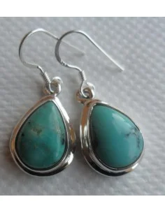 Boucles turquoise argent