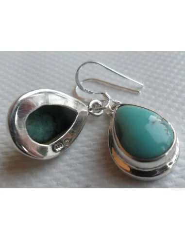 Boucles turquoise argent