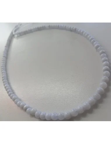 Calcedoine bleu 4mm collier
