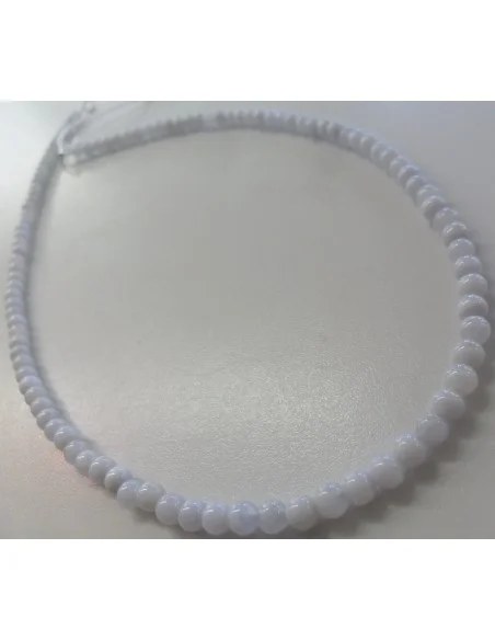 Calcedoine bleu 4mm collier