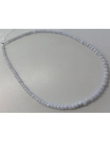 Calcedoine bleu 4mm collier