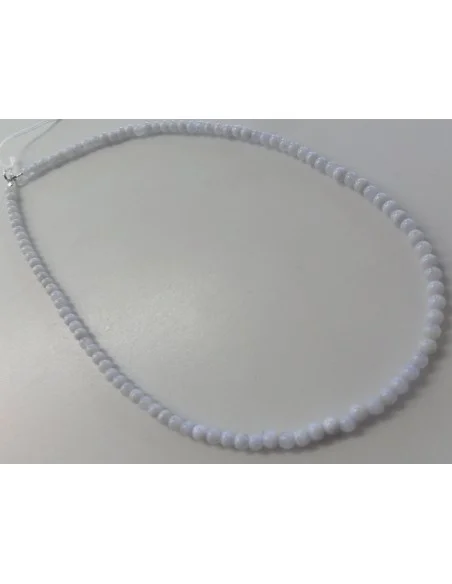 Calcedoine bleu 4mm collier