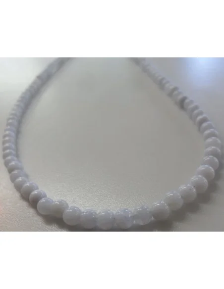 Calcedoine bleu 4mm collier
