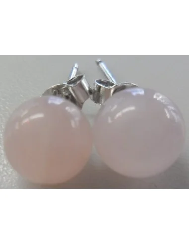 Quartz rose boucles 8mm