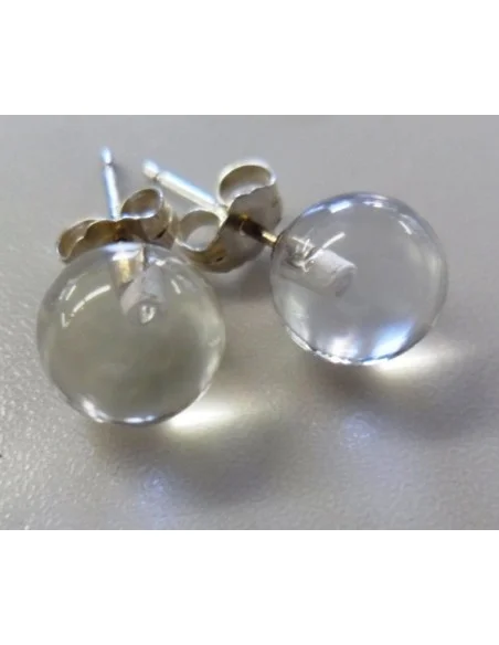 Cristal de roche, quartz boucles 8mm
