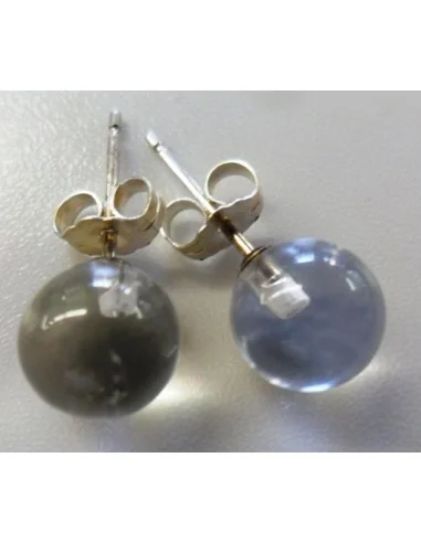 Cristal de roche, quartz boucles 8mm